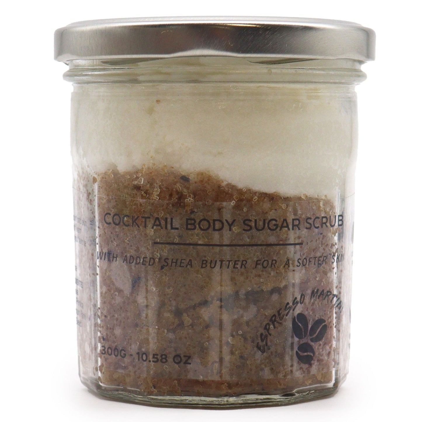 Espresso Martini Fragranced Sugar Body Scrub | 300g | Vegan Exfoliating Coffee Skin Gift | Plastic Free