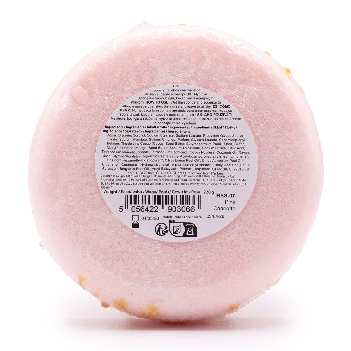 Butter Bubble Soap Sponge | Pink Charlotte | Shea & Mango Butter | Exfoliating | Handmade in the UK