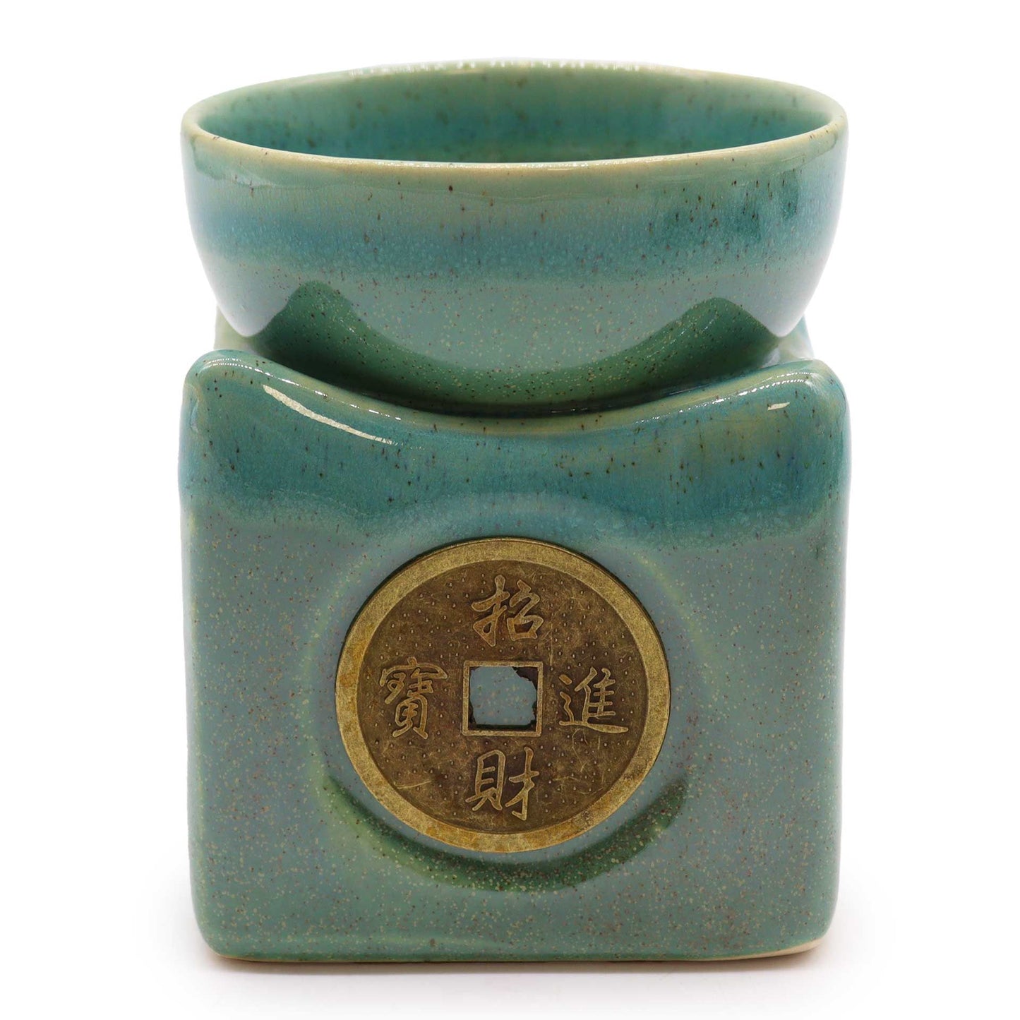 Lucky Coin Jade Oil Burner | Feng Shui Wax Melt & Aromatherapy Gift