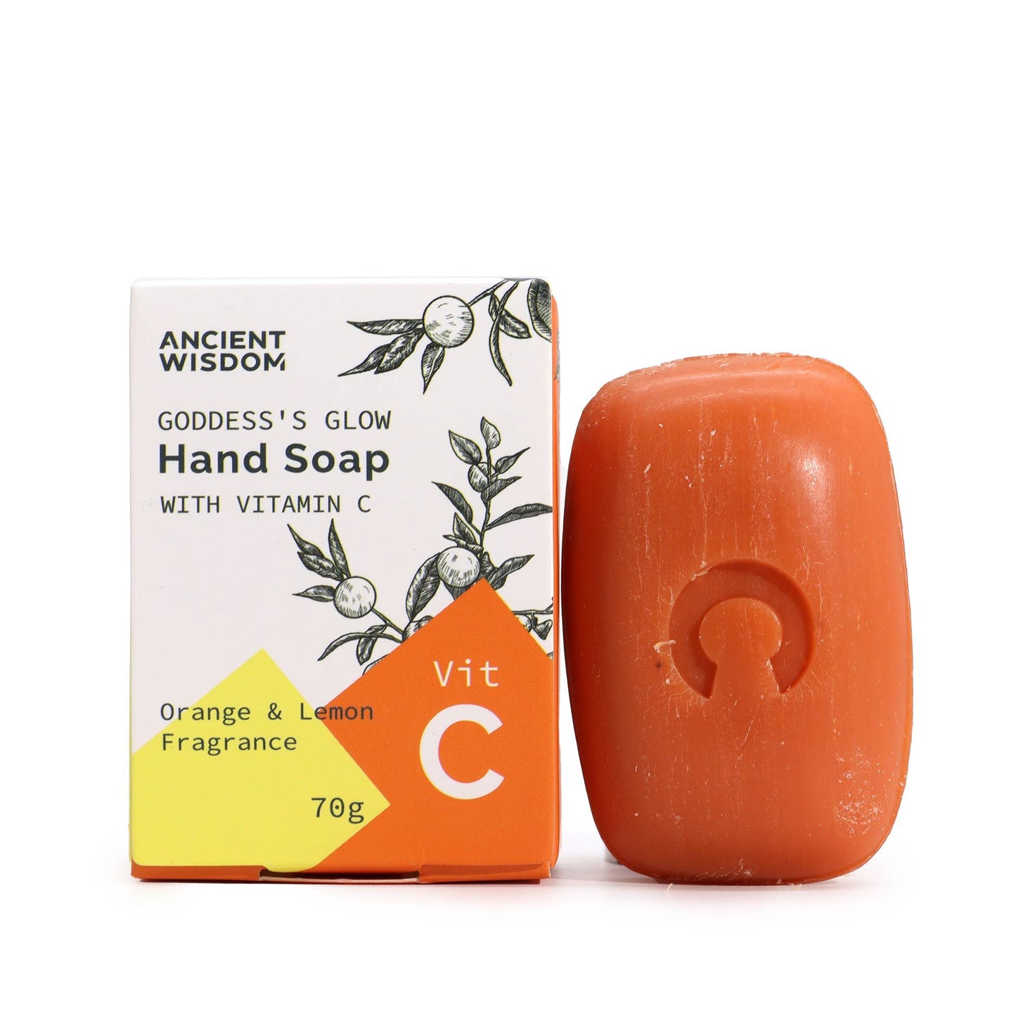 Brightening Vitamin C Hand Soap | Orange & Lemon | 70g Bar | Amber & Calm