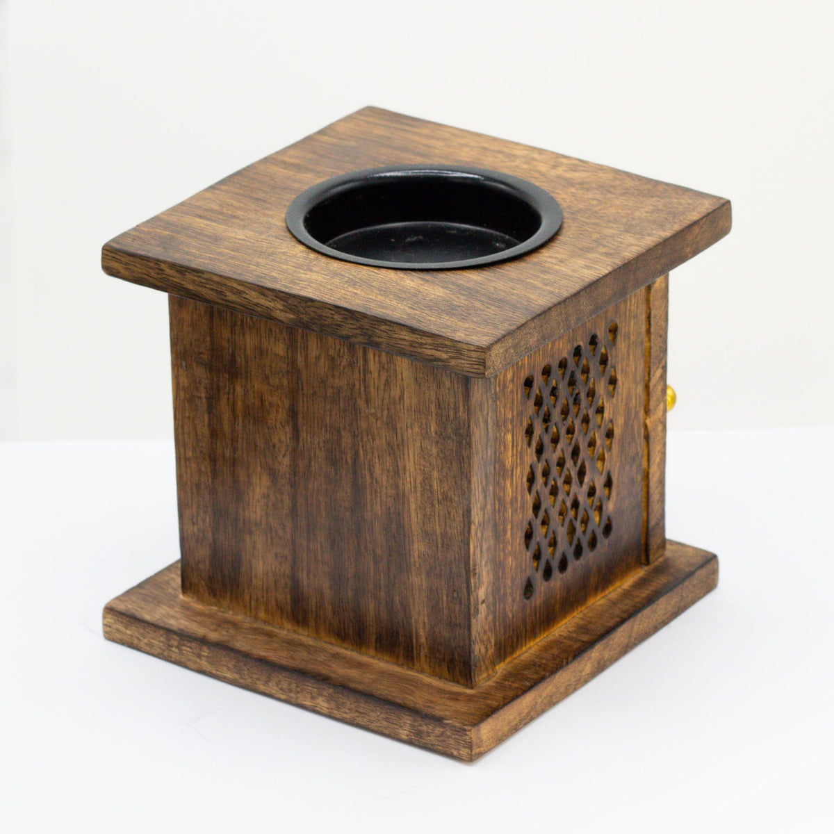 Large Buddha Mango Wood Box Oil Burner | Boho Wax Melt & Aromatherapy Gift