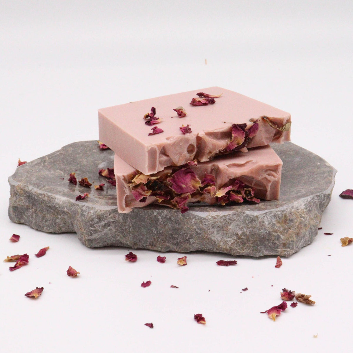 Rose & Vanilla Soap Bars | Pack of 13 | Real Rose Petals | Handmade in the UK | Gift for Her
