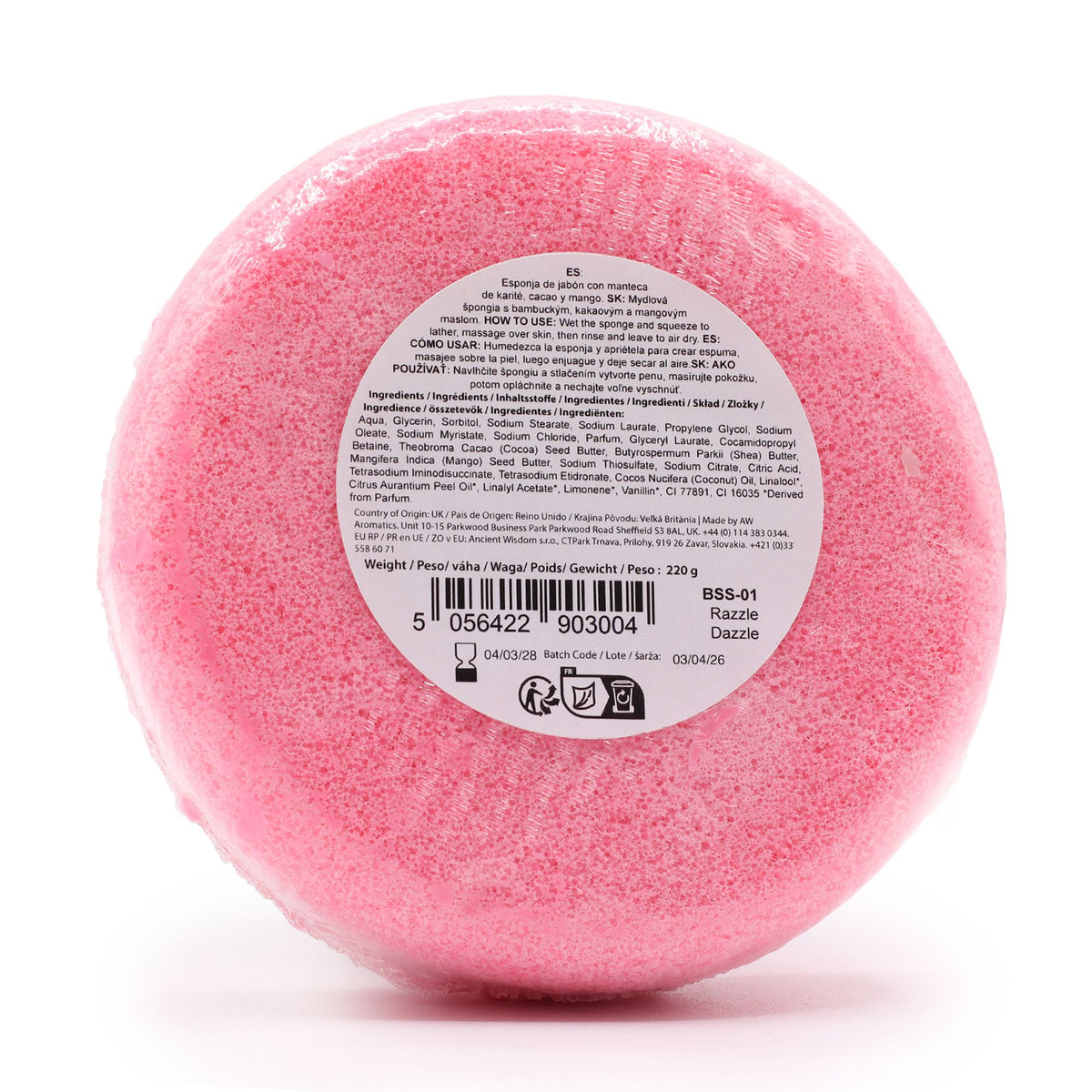 Butter Bubble Soap Sponge | Razzle Dazzle | Shea & Mango Butter | Exfoliating | Handmade in the UK