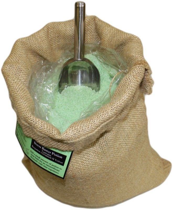 Stress Buster Bath Potion | 7kg Hessian Sack | De-Stress Aromatherapy Bath Soak | Made in UK