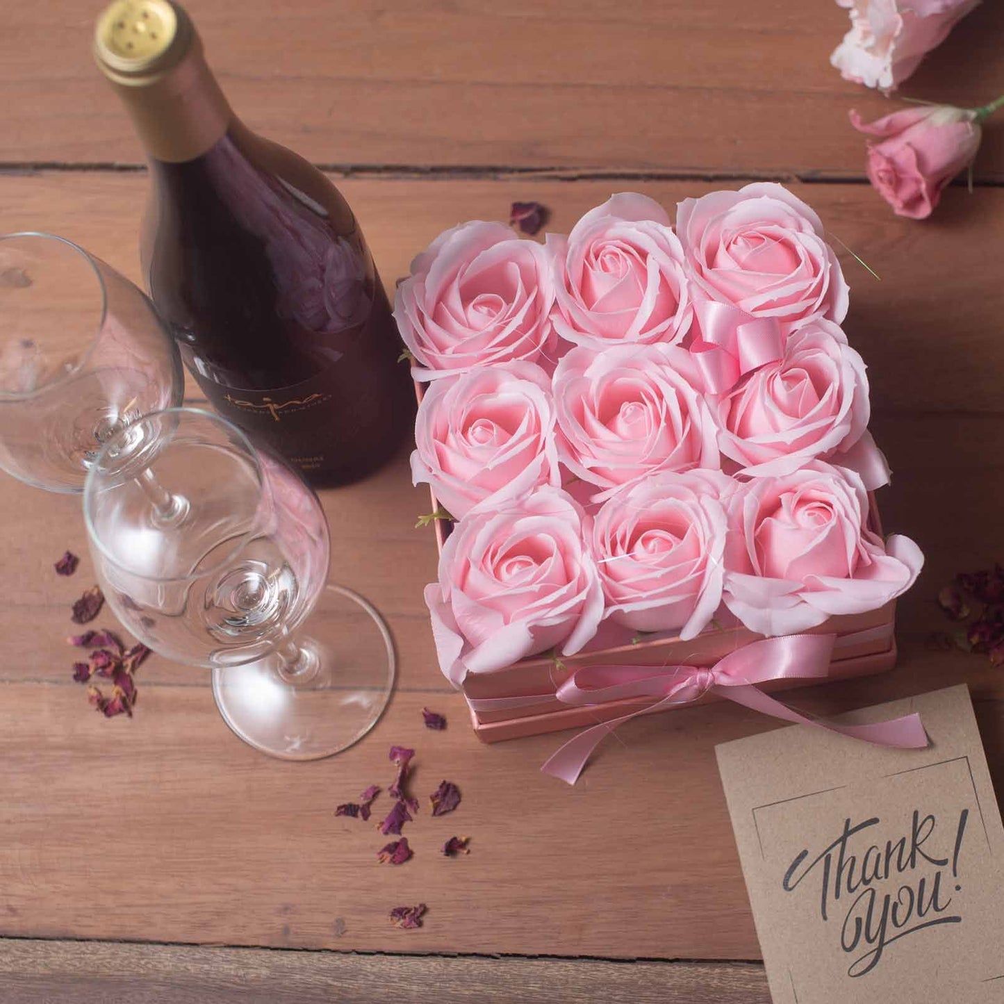 Pink Rose Soap Flower Bouquet | 13 Roses Heart | Luxury Romantic Bath Gift | Valentine's Mother's Day