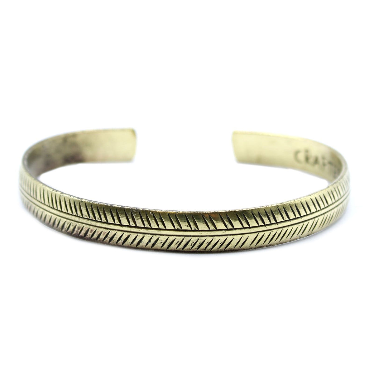 Brass Tibetan Slim Tribal Leaf Bracelet