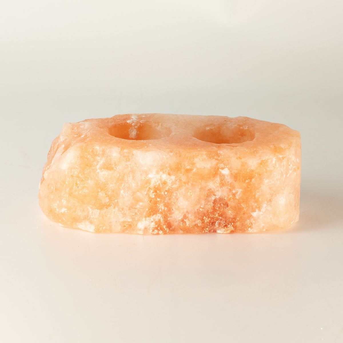 Natural Salt Candle Holder - 2 holes