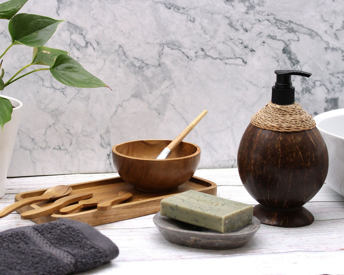Natural Teak Wood Soap Dispenser 150ml | Eco Luxury Bathroom Accessory | Sustainable Home Gift