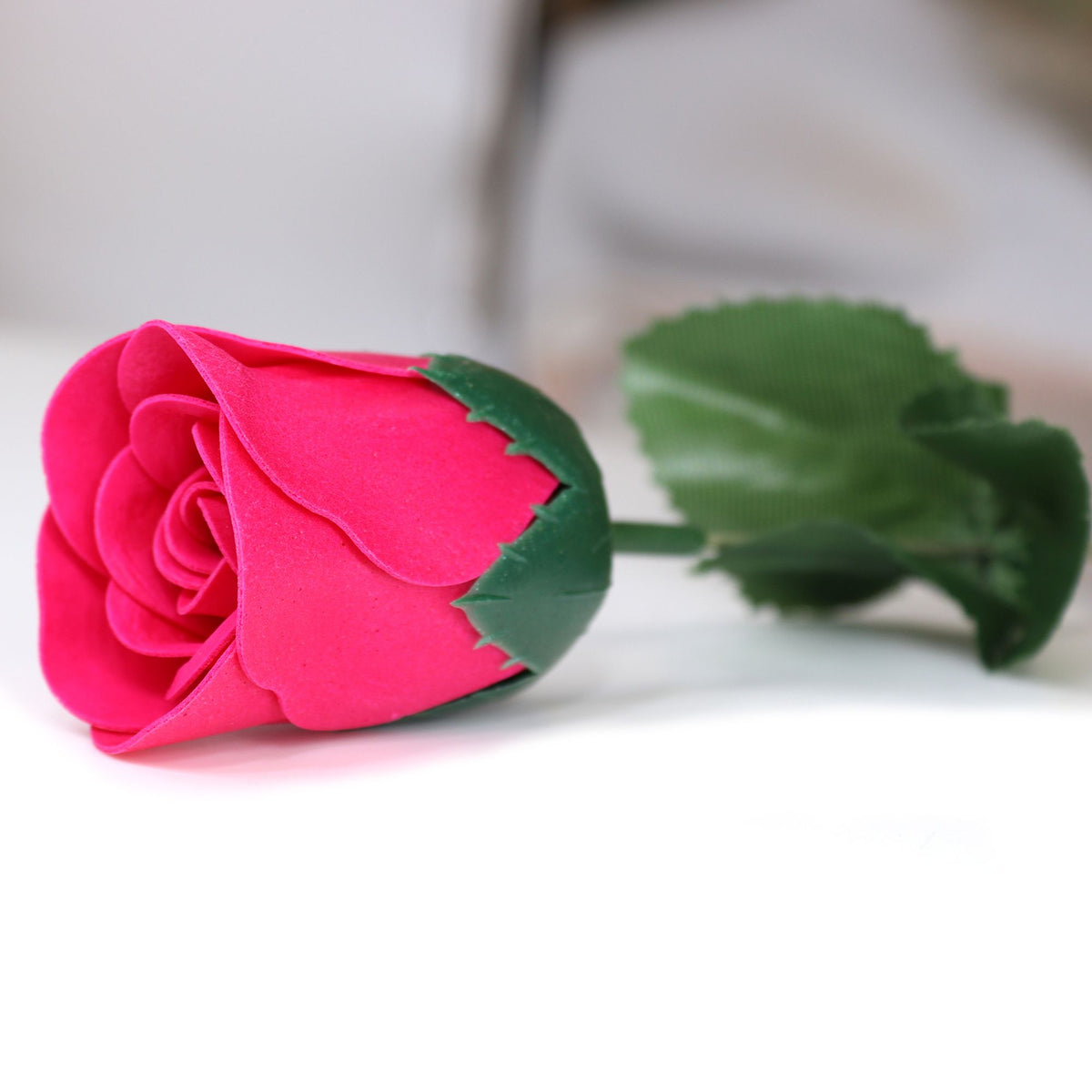 Small Pink Rose Soap Flower | Single Stem | Luxury Bath Petal | Valentine's Wedding Party Favour Gift