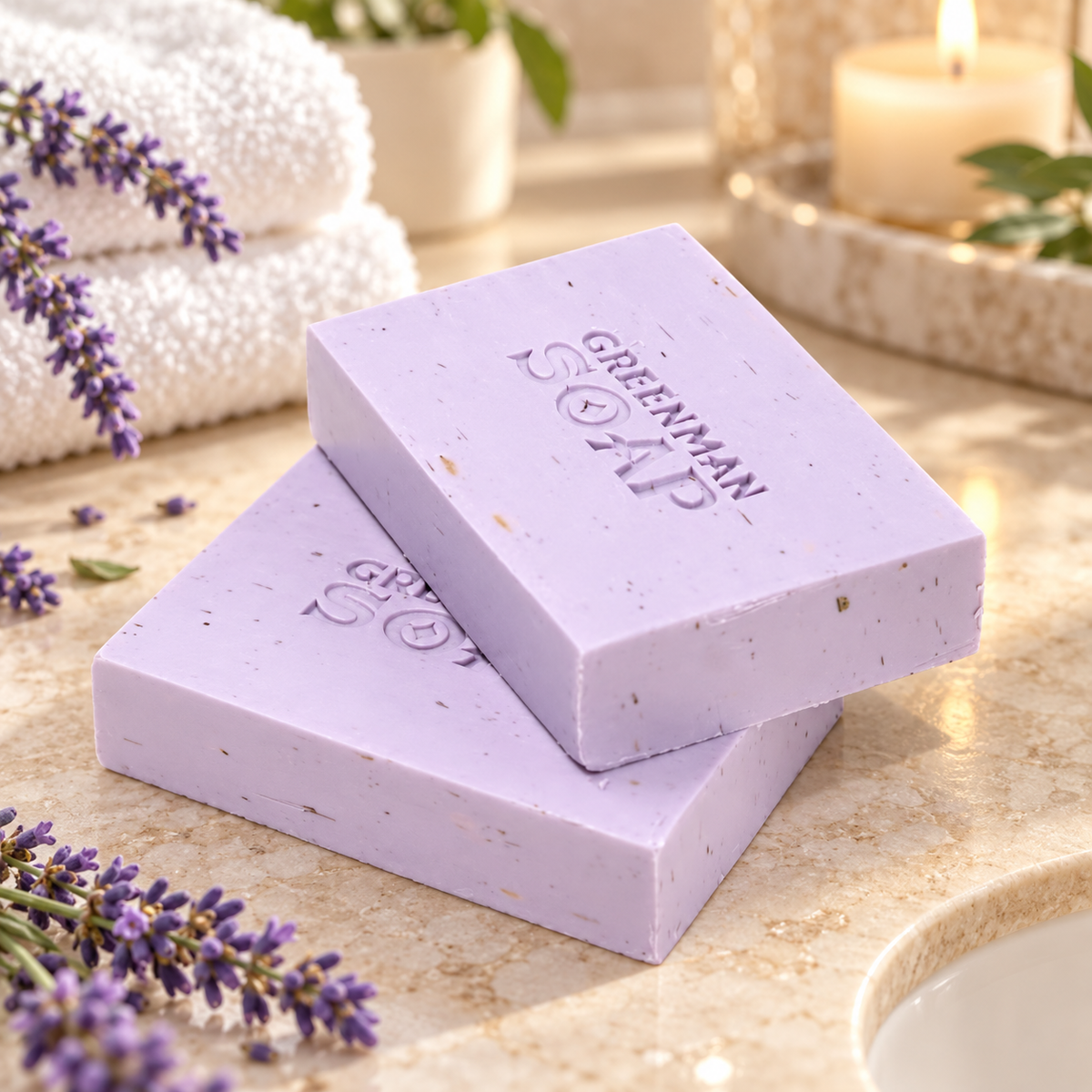 Lavender & Geranium Handmade Soap Slice 100g | Natural Botanical | SLS Free Wellness Gift