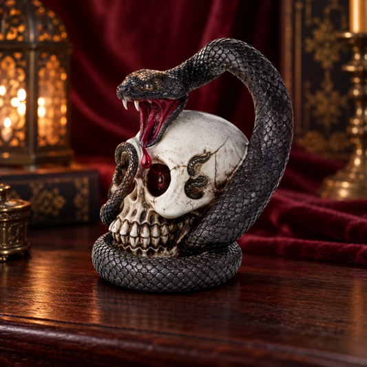 Snake & Skull Backflow Incense Burner | Gothic Halloween Home Décor