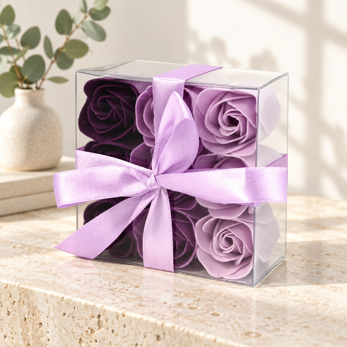 Lavender Rose Soap Flowers | Set of 9 | Luxury Bath & Beauty Gift for Her