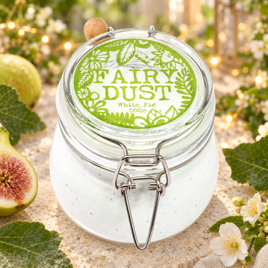 Agnes & Cat White Fig Fairy Dust Bath Powder | 500g | Vegan Luxury Bath Gift | Plastic Free