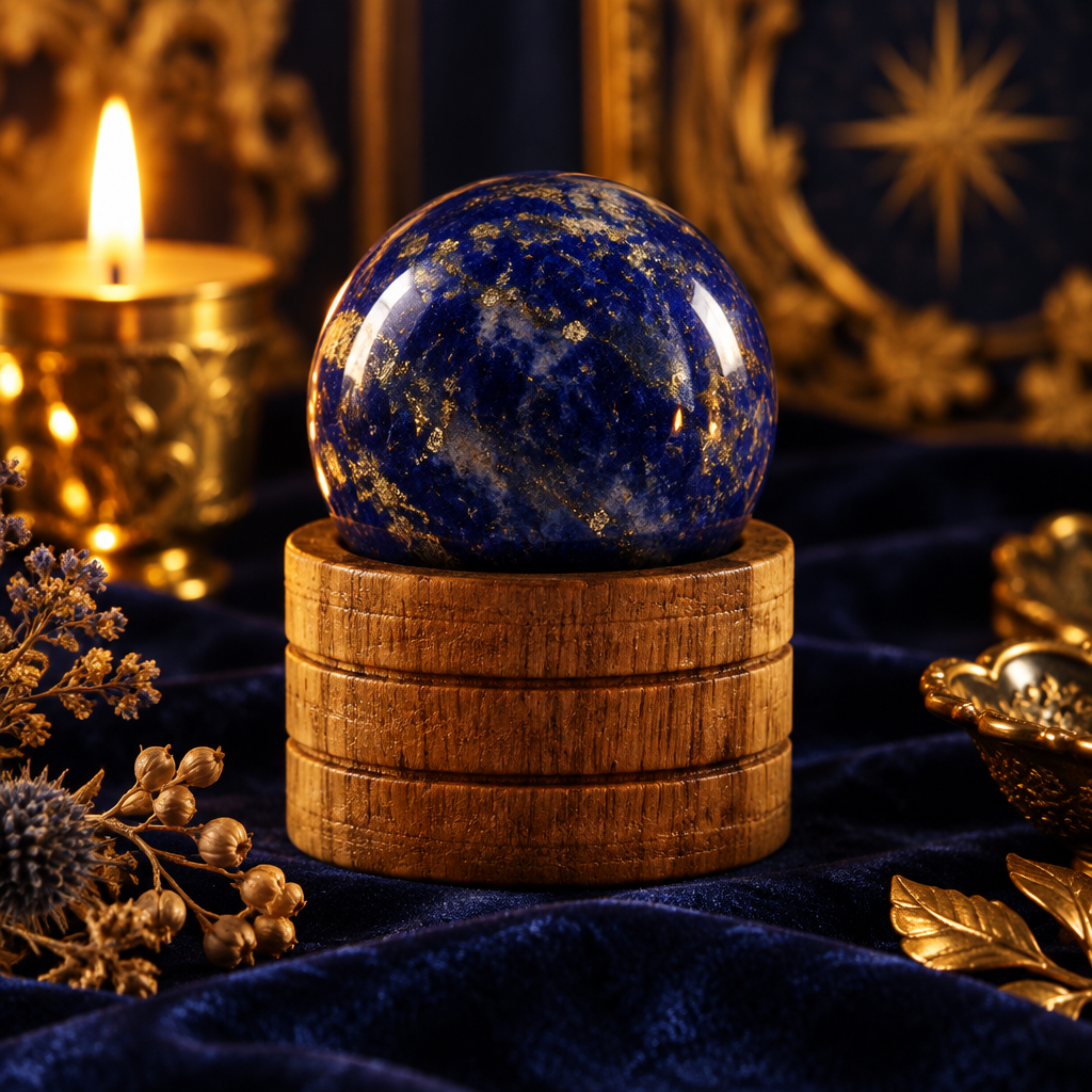 Afghan Lapis Lazuli Crystal Sphere Lifestyle