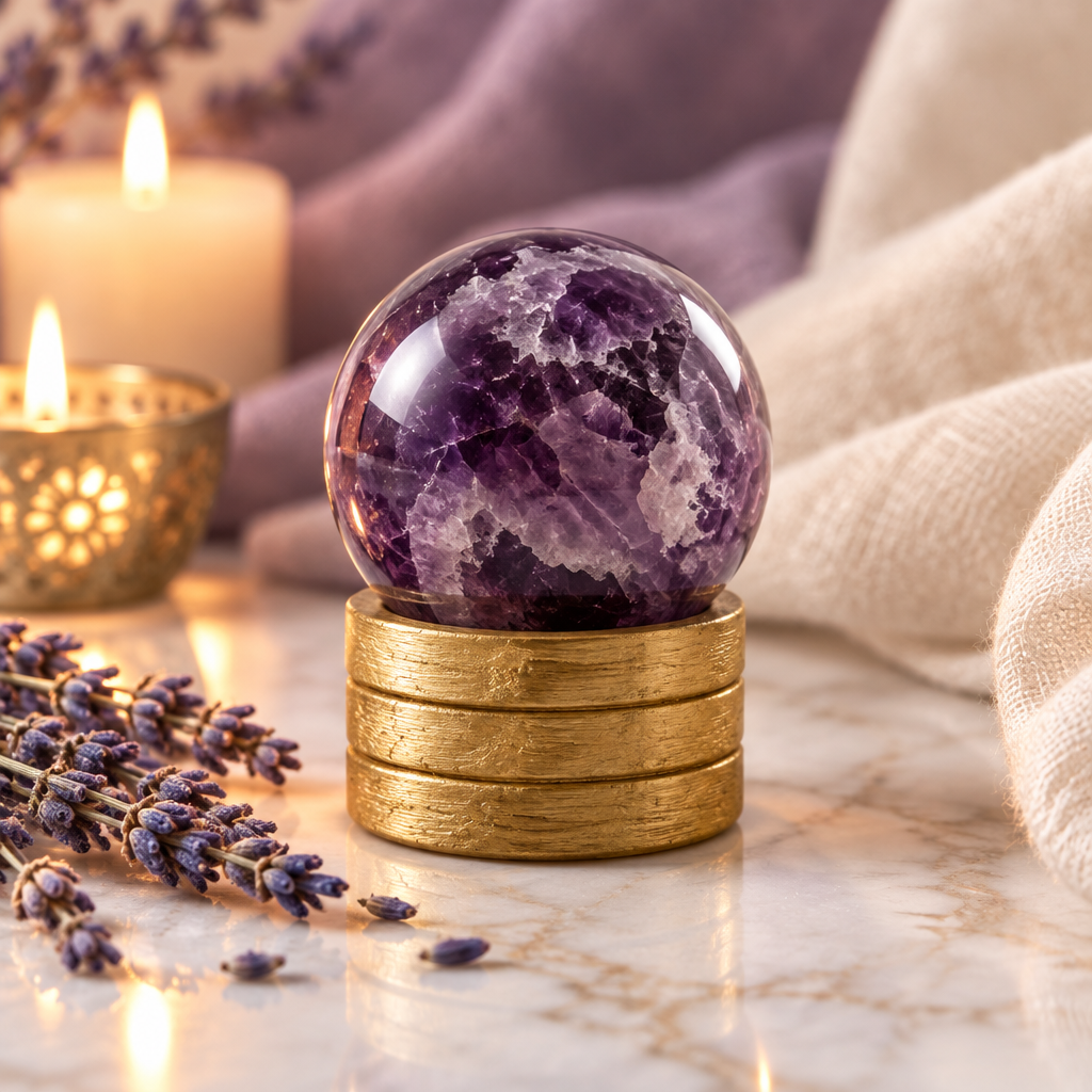 African Amethyst Crystal Sphere Lifestyle