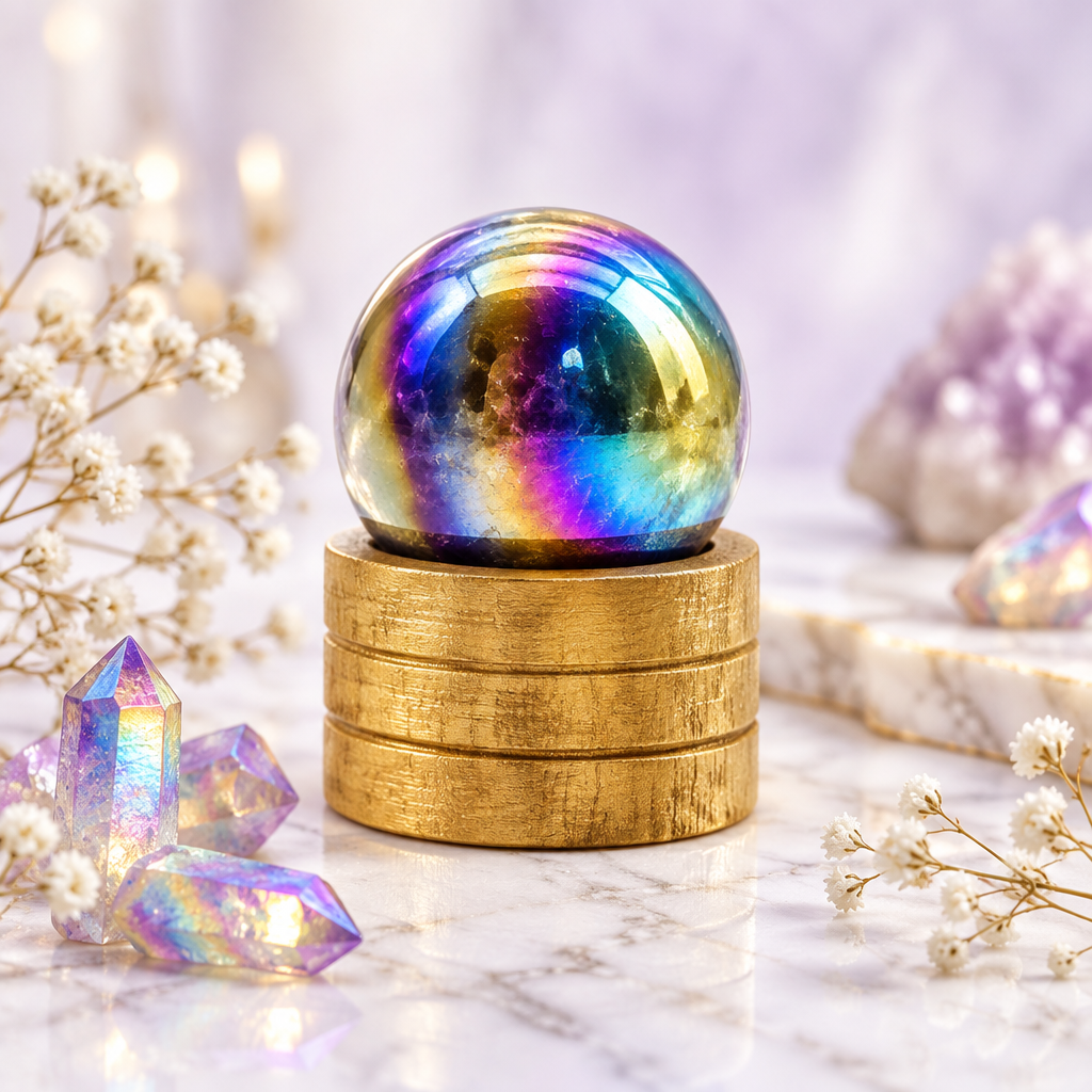 Amethyst Aura Crystal Sphere Lifestyle