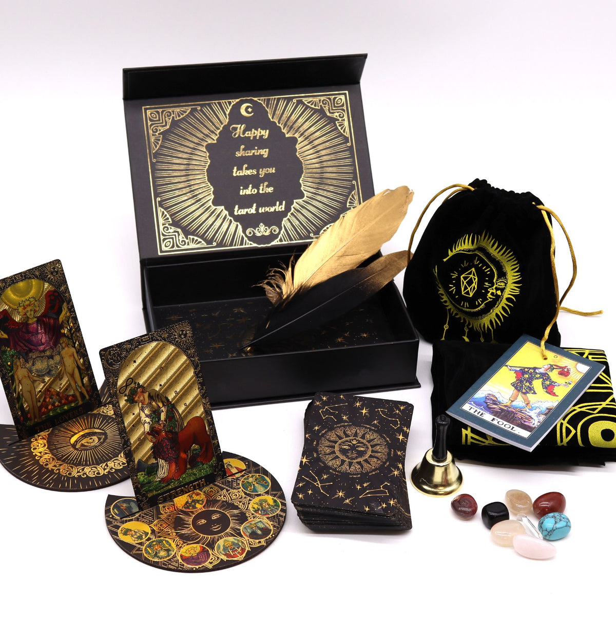 Gold Foil Tarot 'Let the Magic Begin' Gift Set | Witchy Gift | Birthday & Halloween