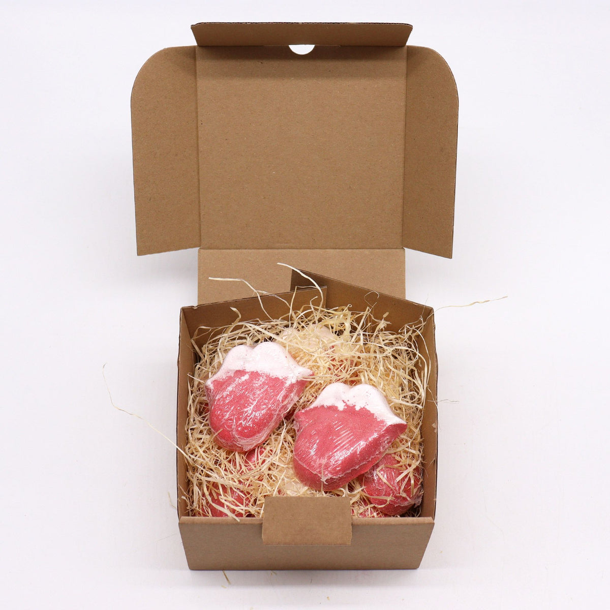 Lips Bath Bomb | Raspberry & Pomegranate | 60g | Vegan Fun Bath Gift | Handmade in UK | Stocking Filler