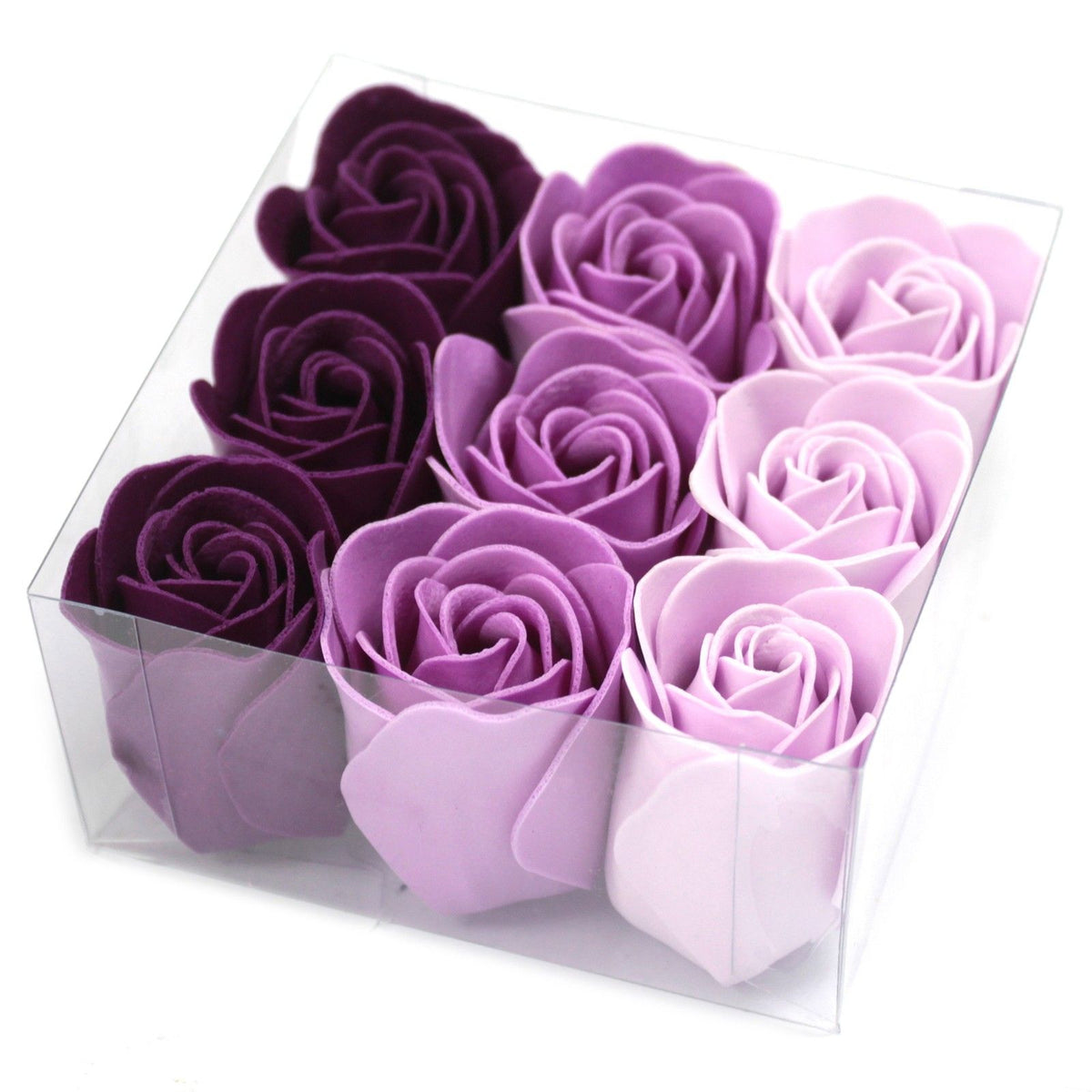 Lavender Rose Soap Flowers | Set of 9 | Luxury Bath & Beauty Gift for Her