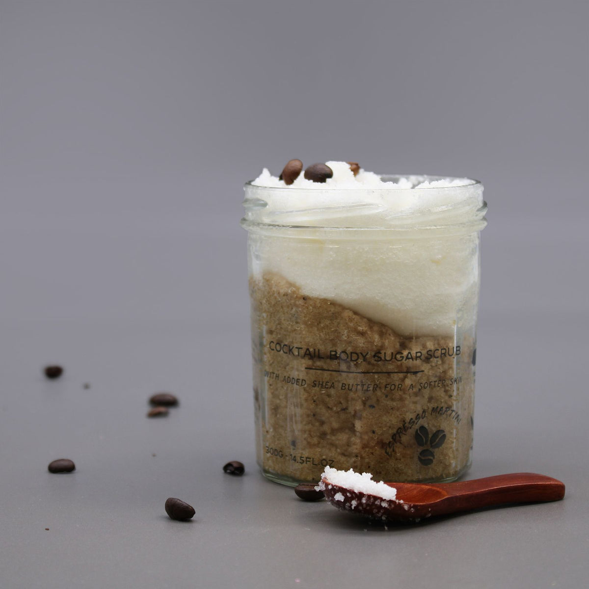 Espresso Martini Fragranced Sugar Body Scrub | 300g | Vegan Exfoliating Coffee Skin Gift | Plastic Free