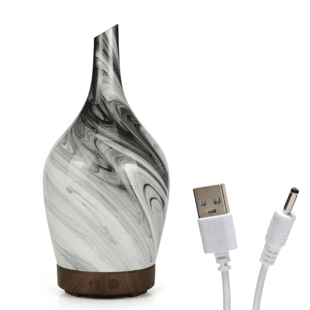 Glass Abstract Grey Aroma Atomiser | USB | Nebulising Essential Oil Diffuser | Home Gift
