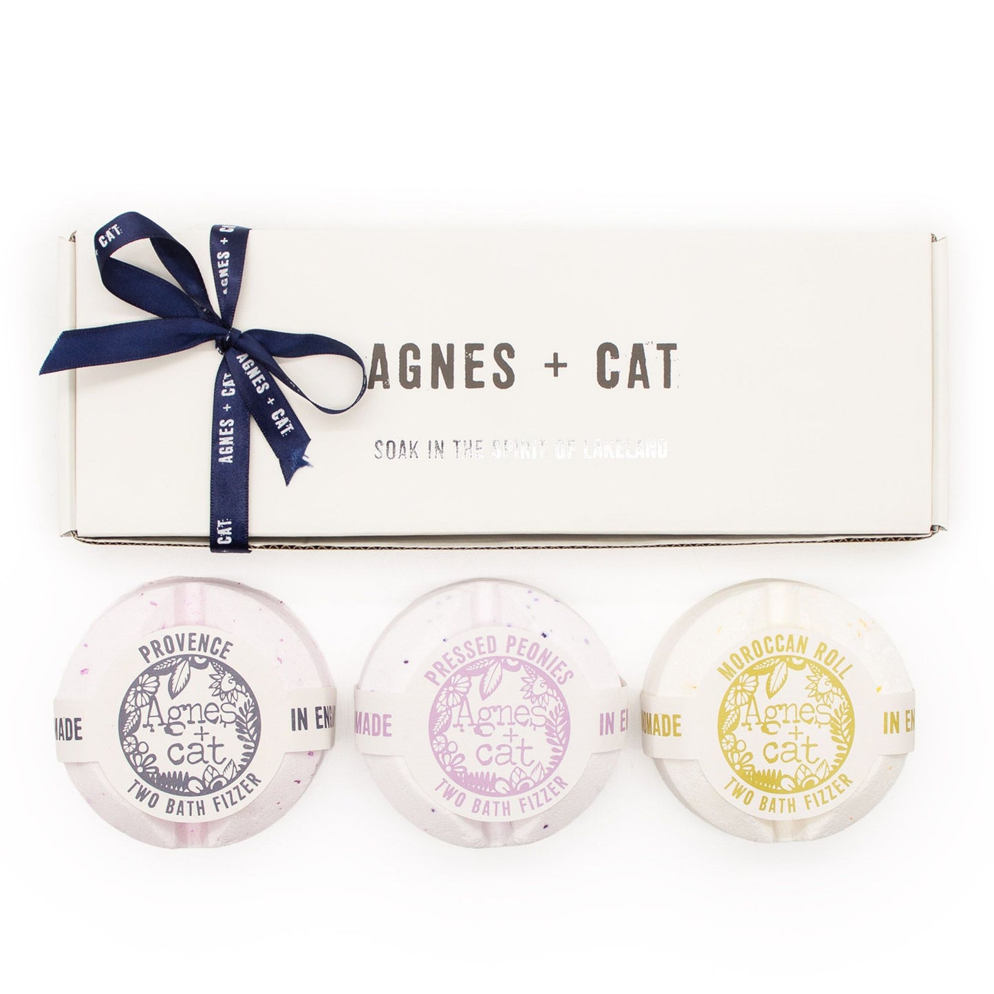 Agnes & Cat Secret Garden Bath Fizzer Gift Set | 3 Large Fizzers | Luxury Vegan Floral Bath Gift