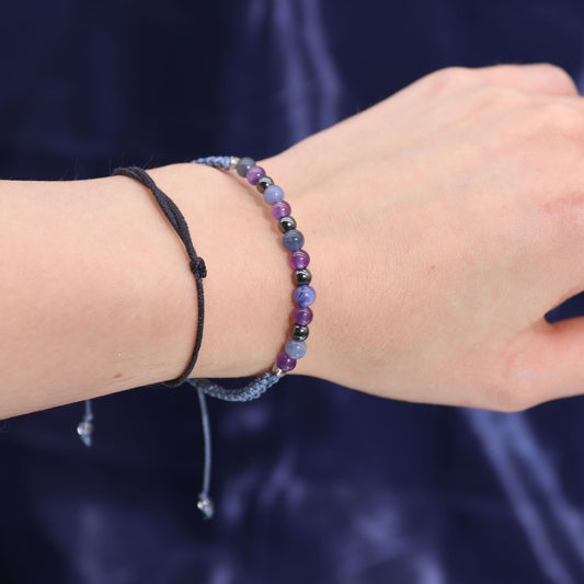 Sagittarius Zodiac Crystal Candle with Gemstone Bracelet | Star Sign Gift for Her