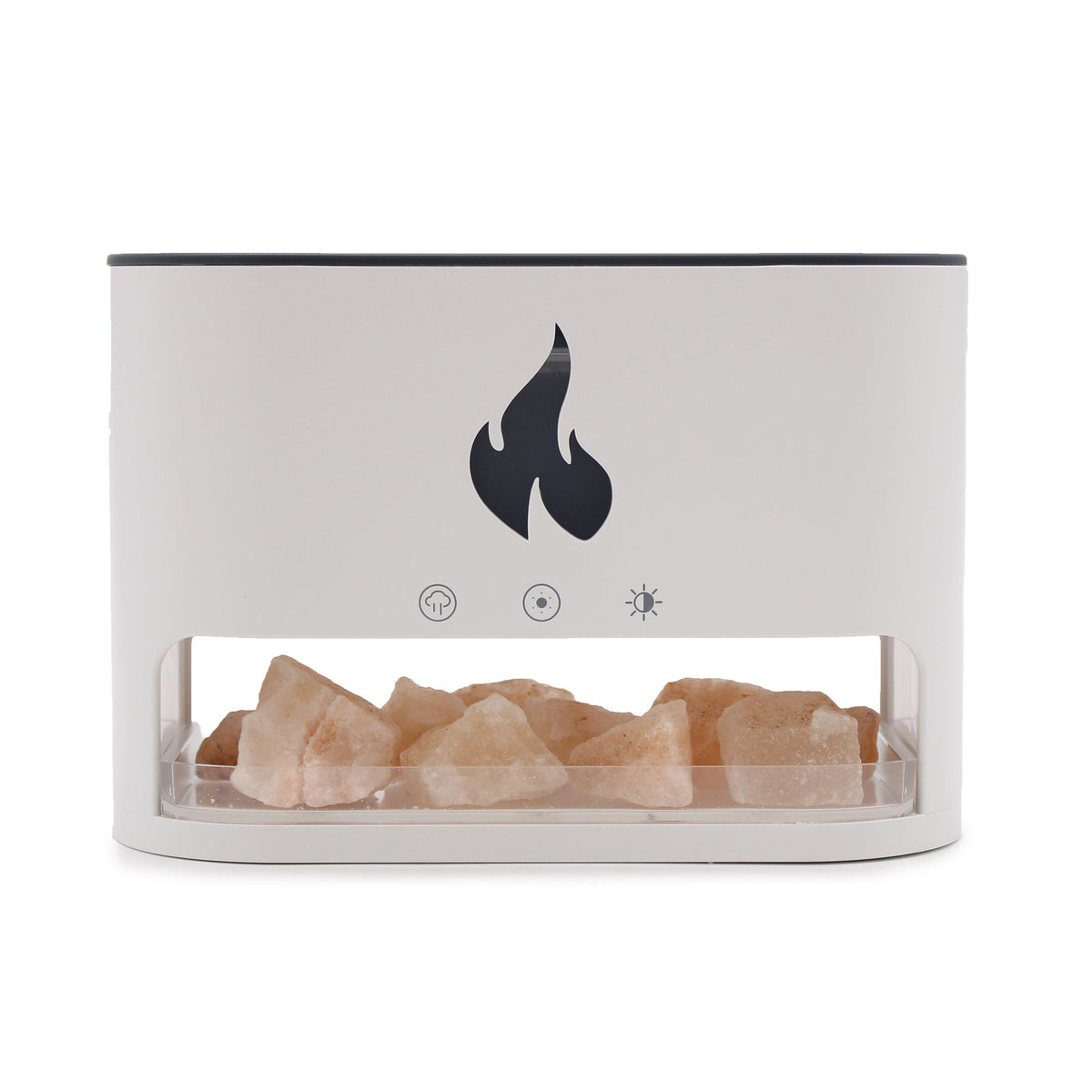 White Blaze Himalayan Salt Aroma Diffuser | USB-C | Flame Effect | Wellness Gift
