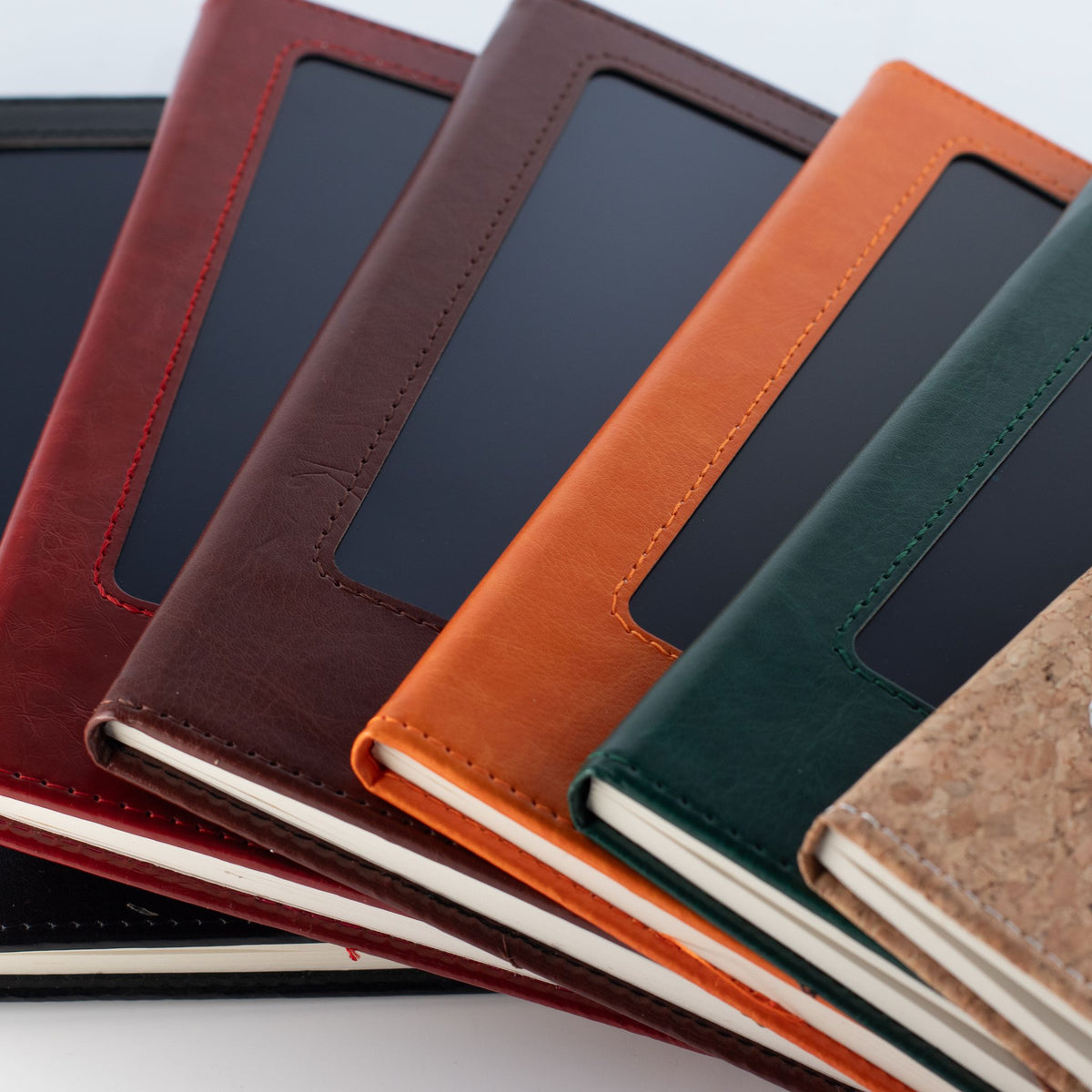 A5 Intention Notebook | LCD Wipe Screen & 80 Lined Pages | Green Leather Effect | Journaling Gift