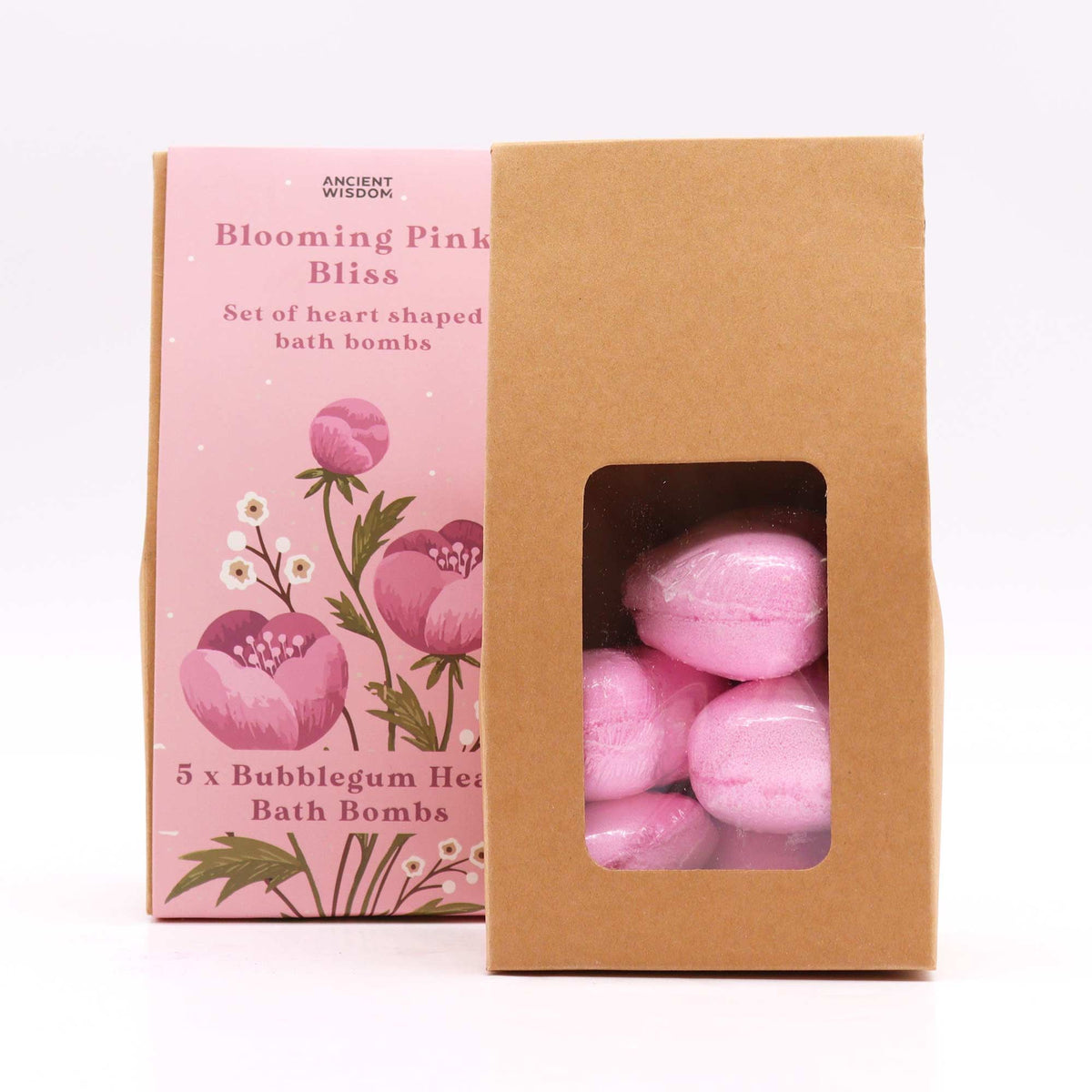Blooming Pink Bliss Bath Heart Gift Set | Vegan Bath Bombs | Valentine's & Birthday Gift