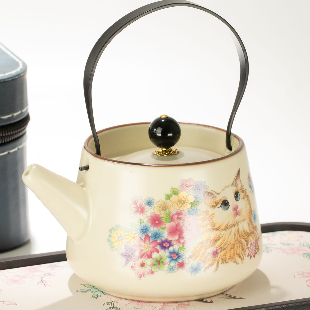Cat Lover Travel Teapot Set & Two Cups | Ceramic Tea Set | Novelty Cat Gift | Birthday Gift for Her