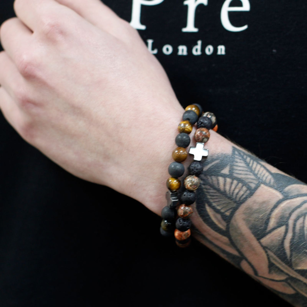 Gemstone Friendship Bracelets — Picasso Jasper & White Howlite | Peace | Set of 2
