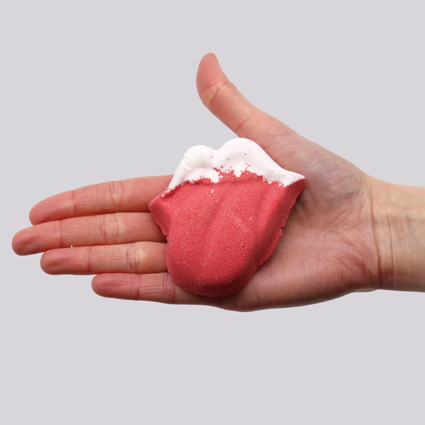 Lips Bath Bomb | Raspberry & Pomegranate | 60g | Vegan Fun Bath Gift | Handmade in UK | Stocking Filler