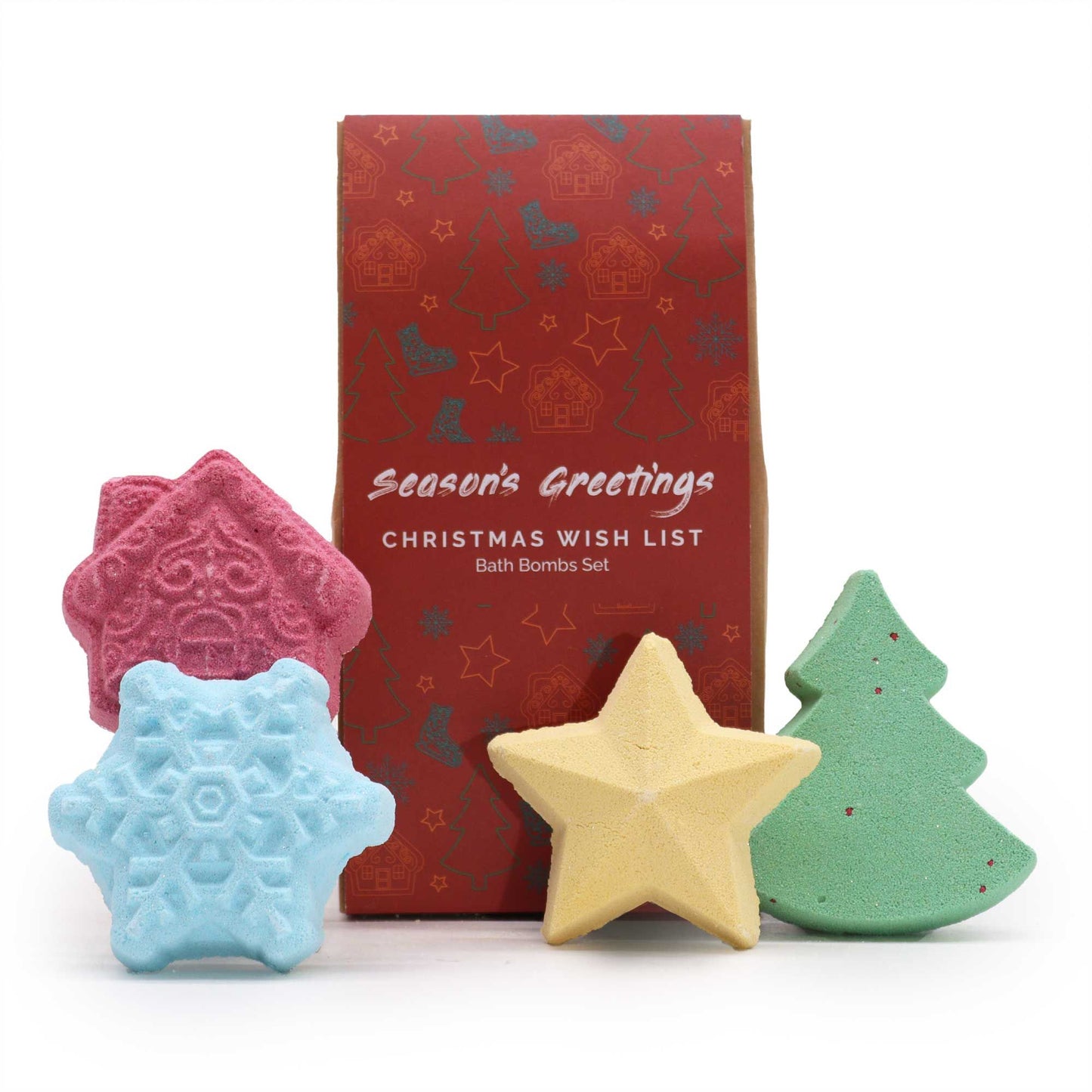 Christmas Wish List Bath Bomb Gift Pack | 4 Festive Scents | Luxury Christmas Gift