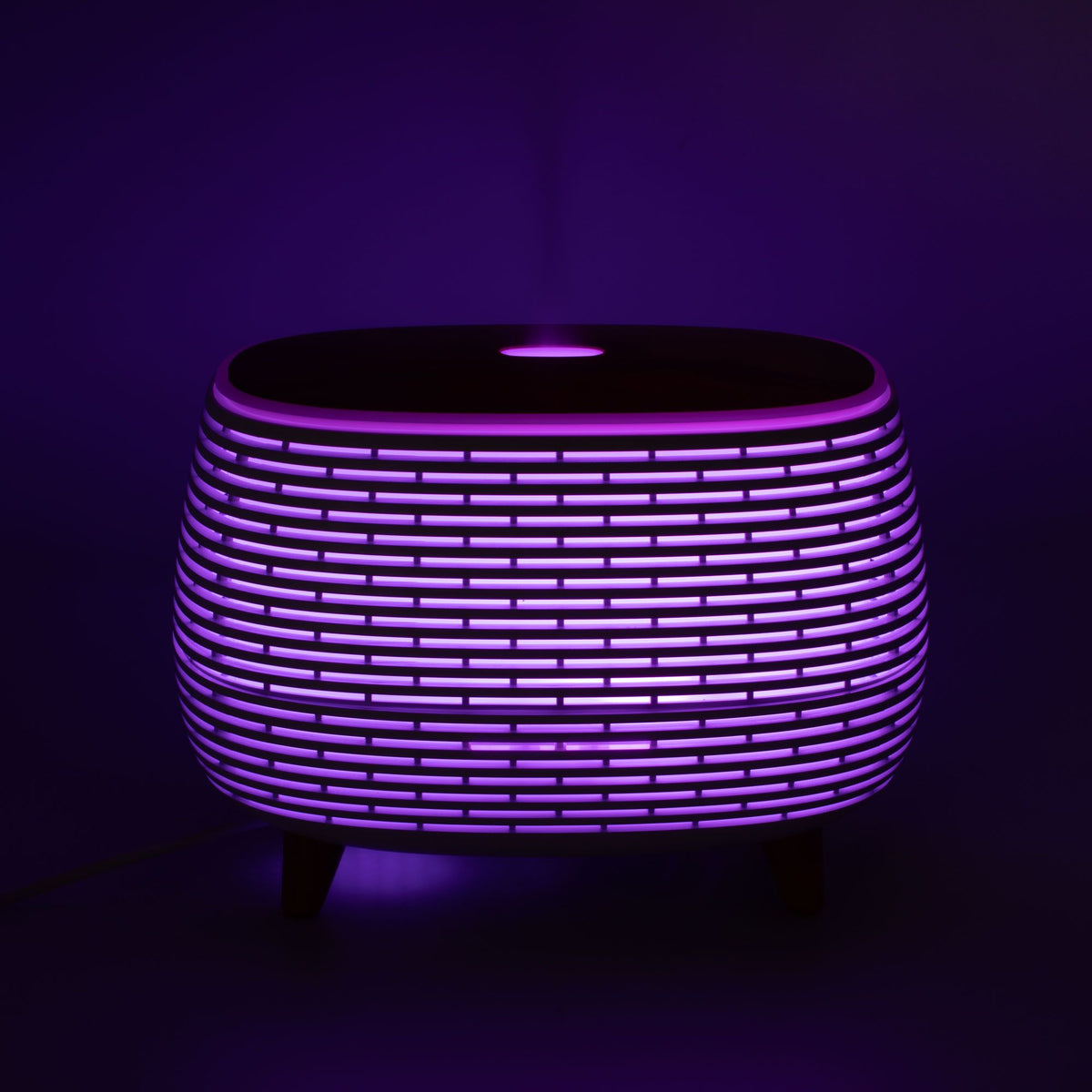 Ribbed Aroma Diffuser with Colour-Changing Light | 400ml Ultrasonic | Remote Control | Aromatherapy Home Gift
