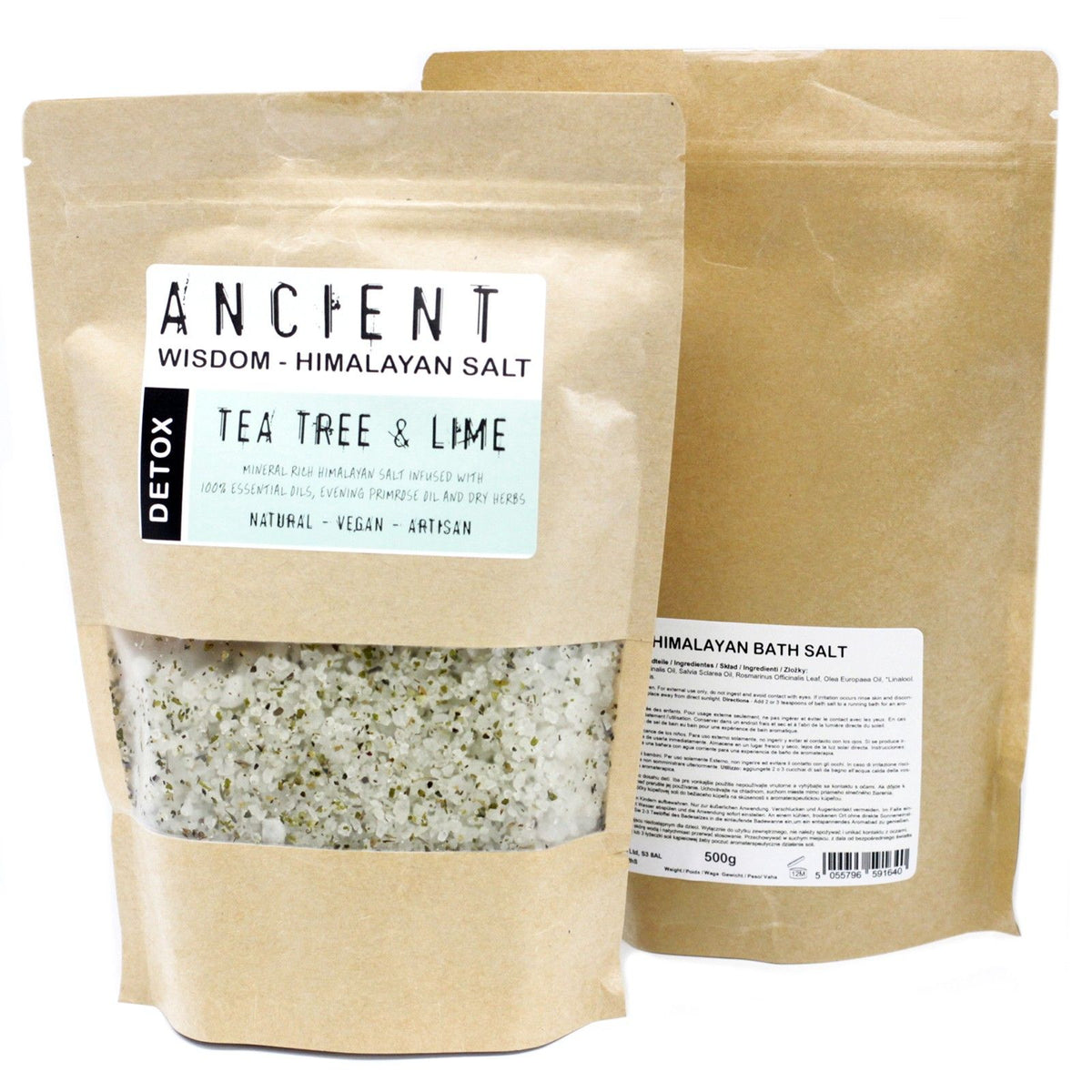 Detox Himalayan Bath Salt Blend 500g | Tea Tree, Lime & Evening Primrose | Aromatherapy Bath Gift
