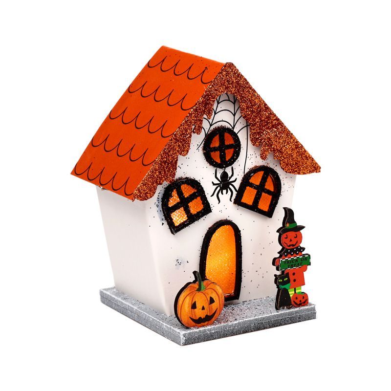Spooky Spider LED Pumpkin House Halloween Decoration | Gothic Glowing Ornament