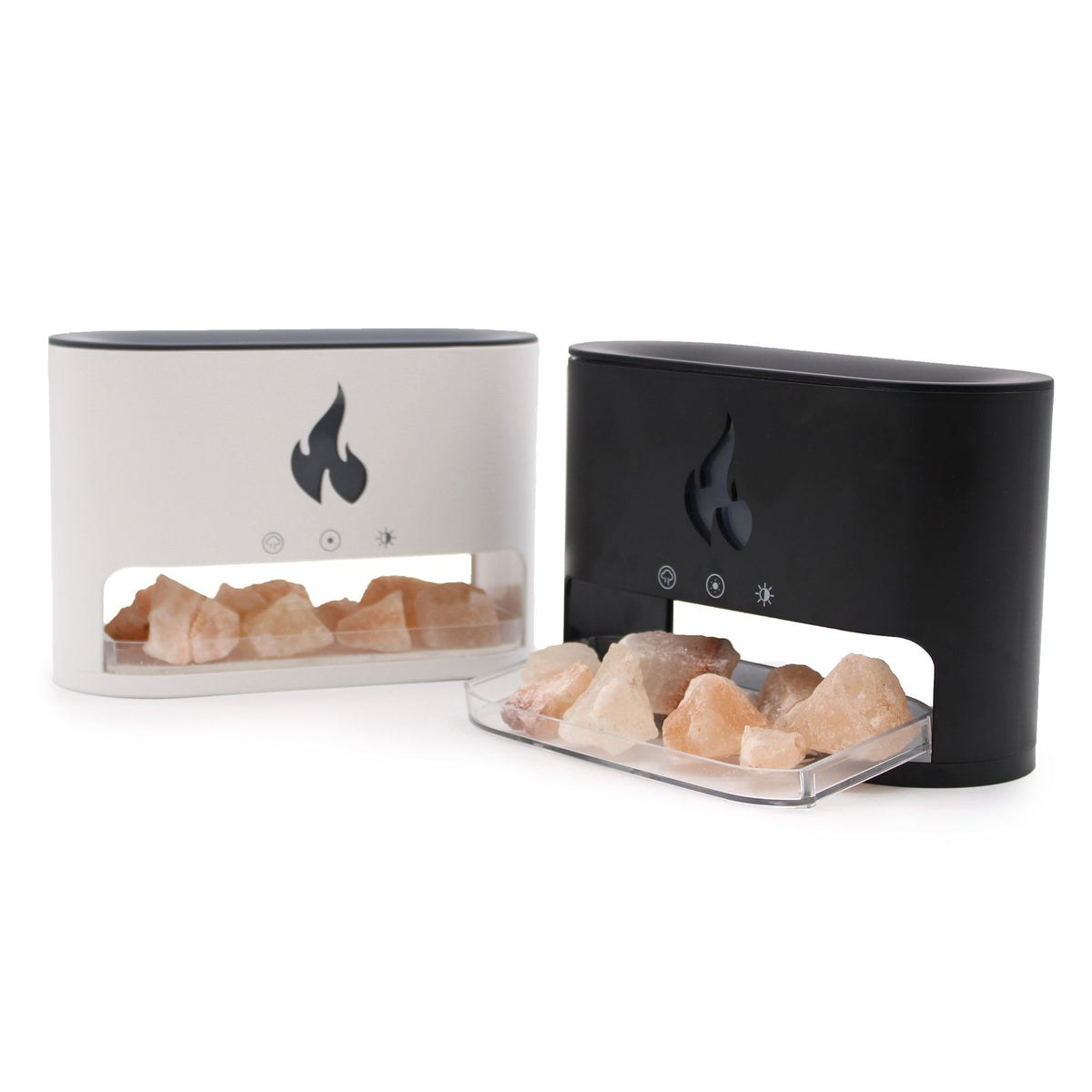 White Blaze Himalayan Salt Aroma Diffuser | USB-C | Flame Effect | Wellness Gift