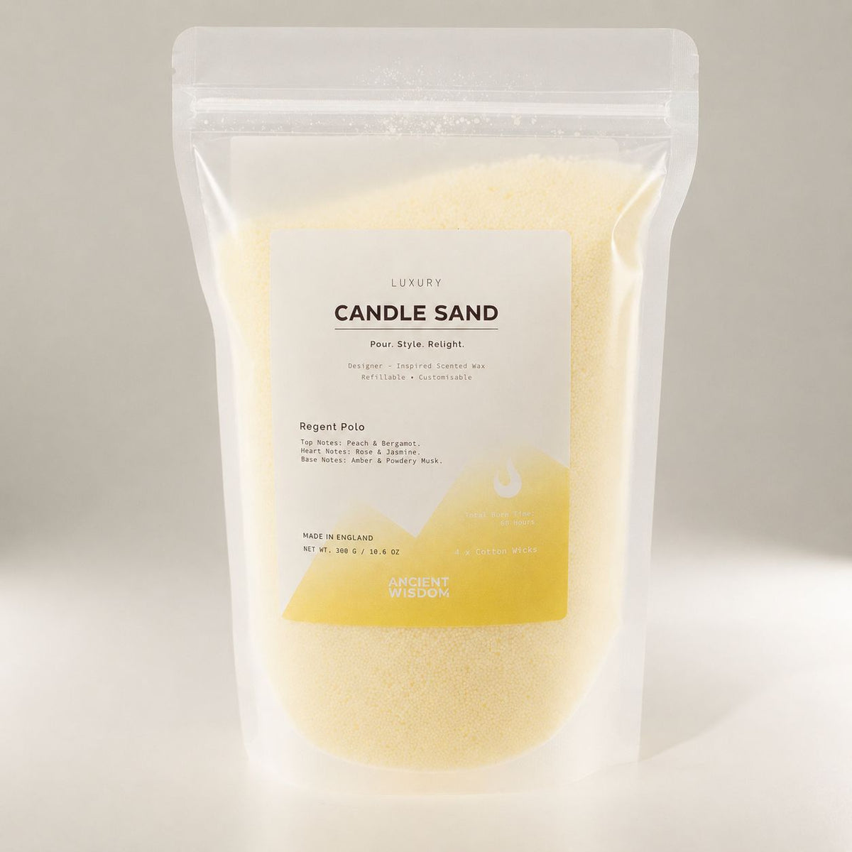 Regent Polo Cream Candle Sand | 300g | Ralph Lauren Inspired | 60hr Burn | Made in England