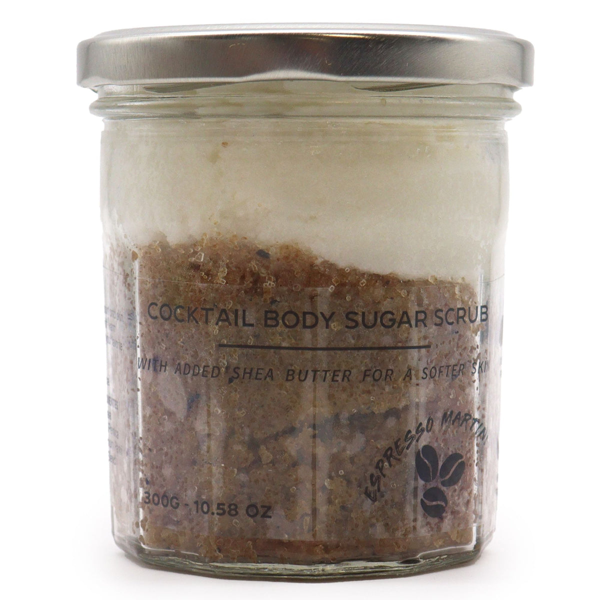 Espresso Martini Fragranced Sugar Body Scrub | 300g | Vegan Exfoliating Coffee Skin Gift | Plastic Free