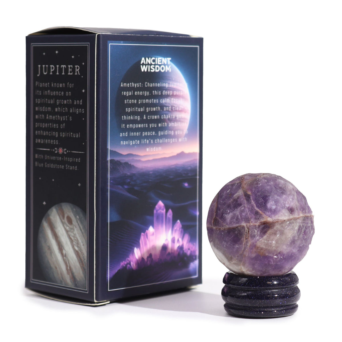 Amethyst Planet on a Sola Goldstone Stand (JUPITER)