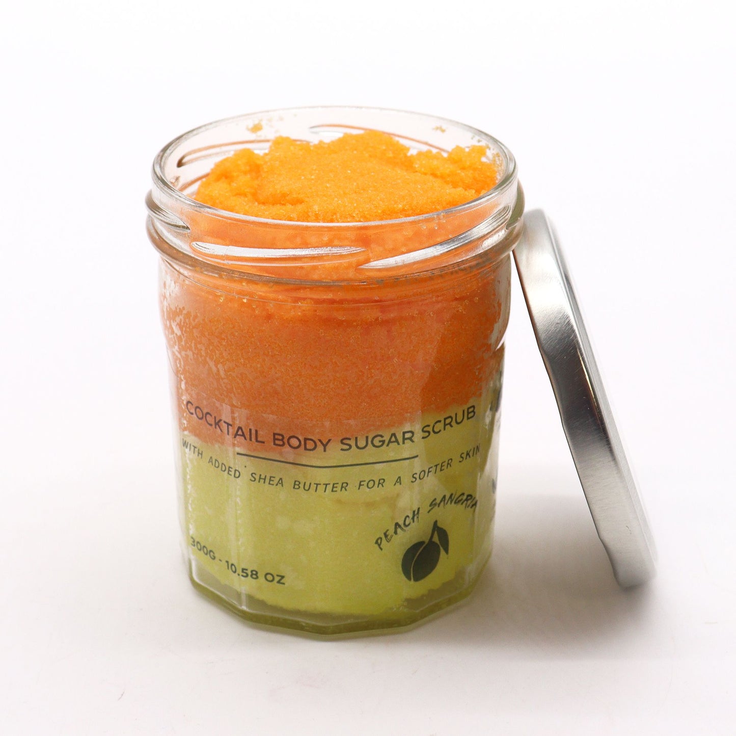 Peach Sangria Fragranced Sugar Body Scrub | 300g | Vegan Exfoliating Skin Gift | Plastic Free UK