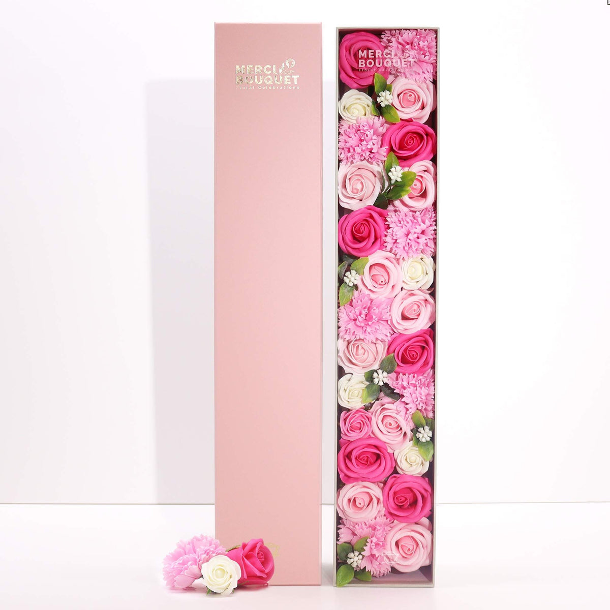 Baby Blessings Pink Soap Flower Extra Long Gift Box | Baby Shower Gift | Amber & Calm