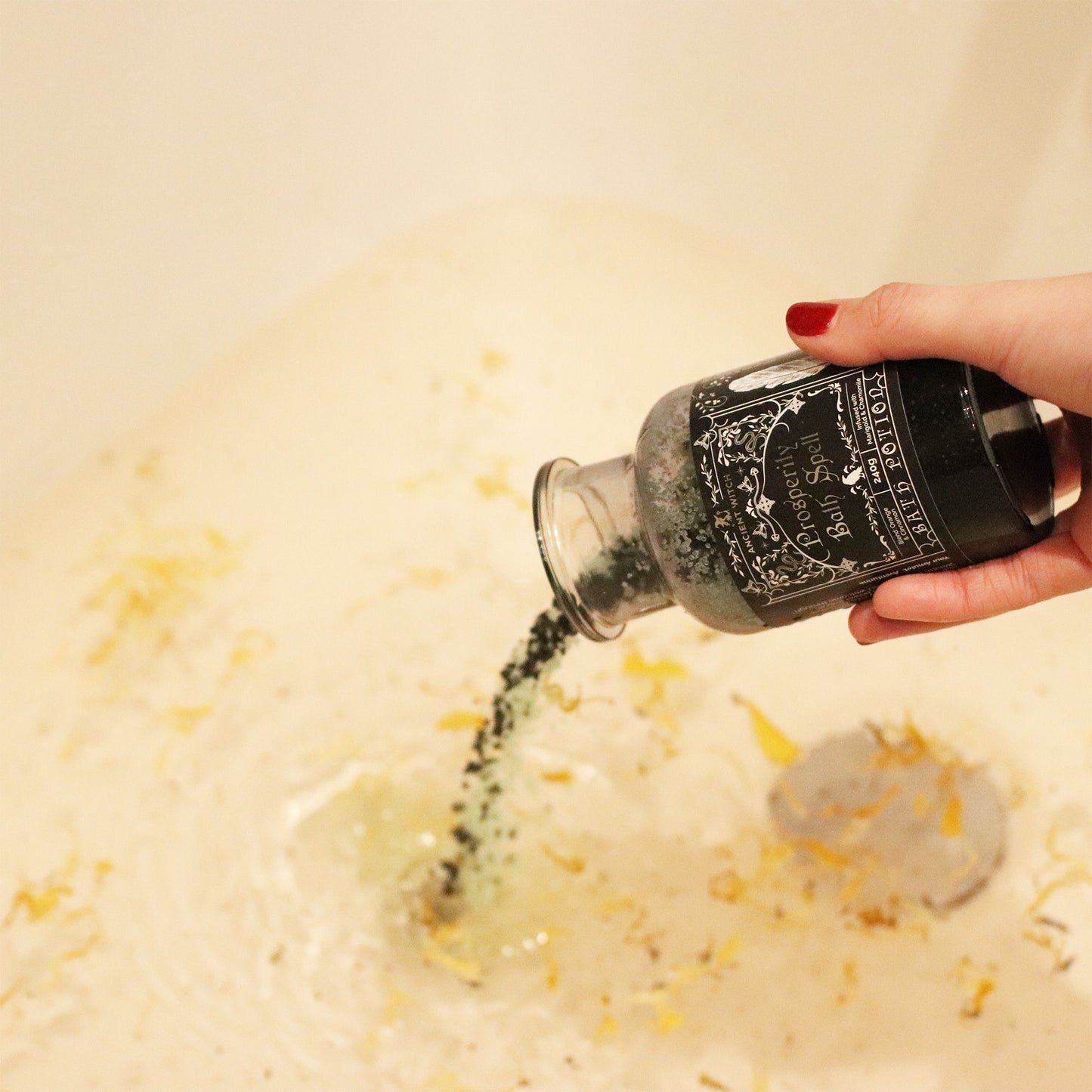 Witch Bath Spell Potion & Aventurine Crystal Amulet | Prosperity | Witchy Self-Care Gift