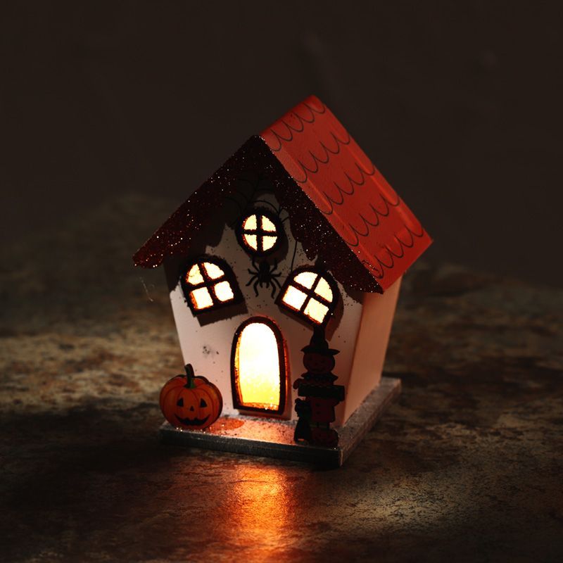 Spooky Spider LED Pumpkin House Halloween Decoration | Gothic Glowing Ornament