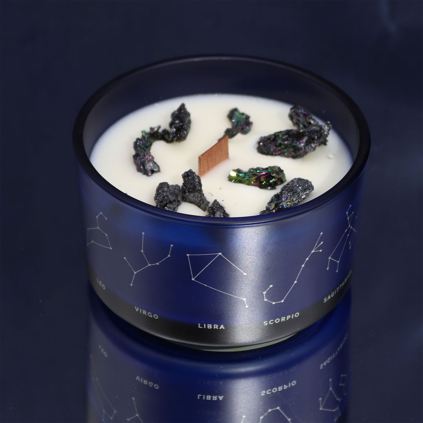 Sagittarius Zodiac Crystal Candle with Gemstone Bracelet | Star Sign Gift for Her