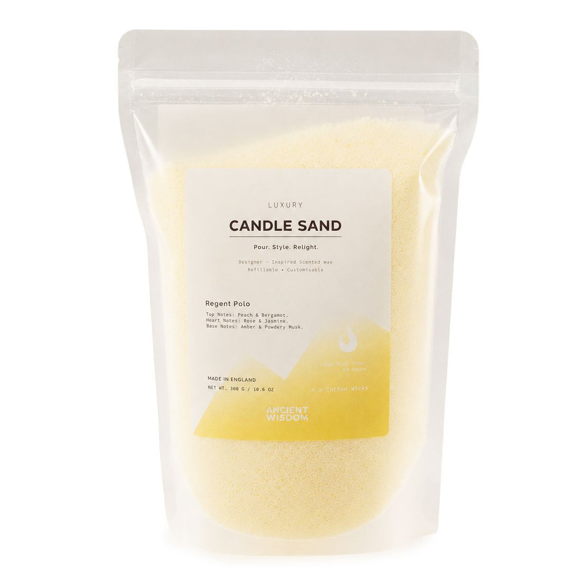 Regent Polo Cream Candle Sand | 300g | Ralph Lauren Inspired | 60hr Burn | Made in England