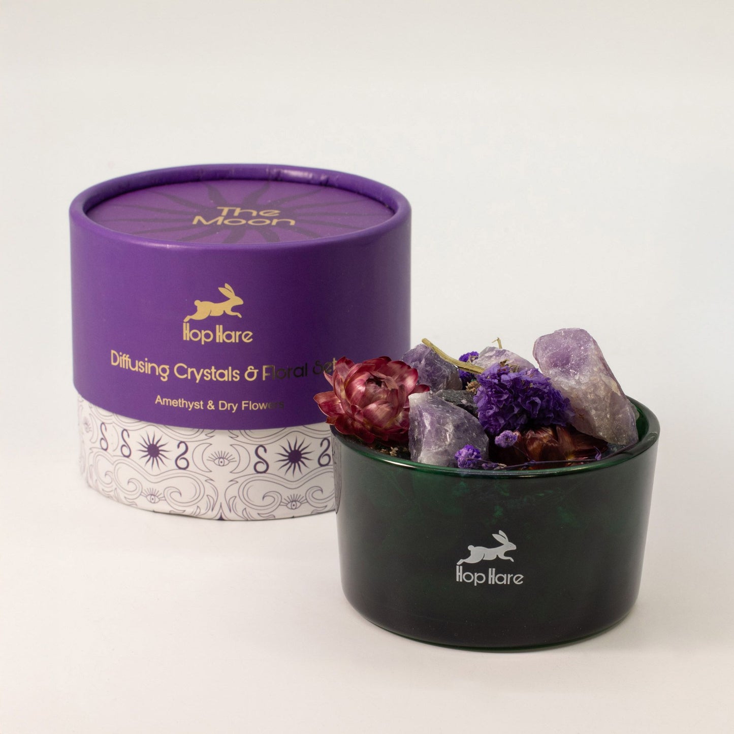 The Moon Tarot Crystal & Floral Diffuser Set | Sodalite Aromatherapy Gift