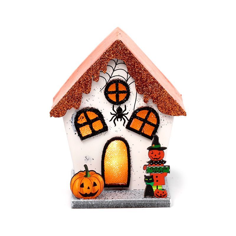 Spooky Spider LED Pumpkin House Halloween Decoration | Gothic Glowing Ornament