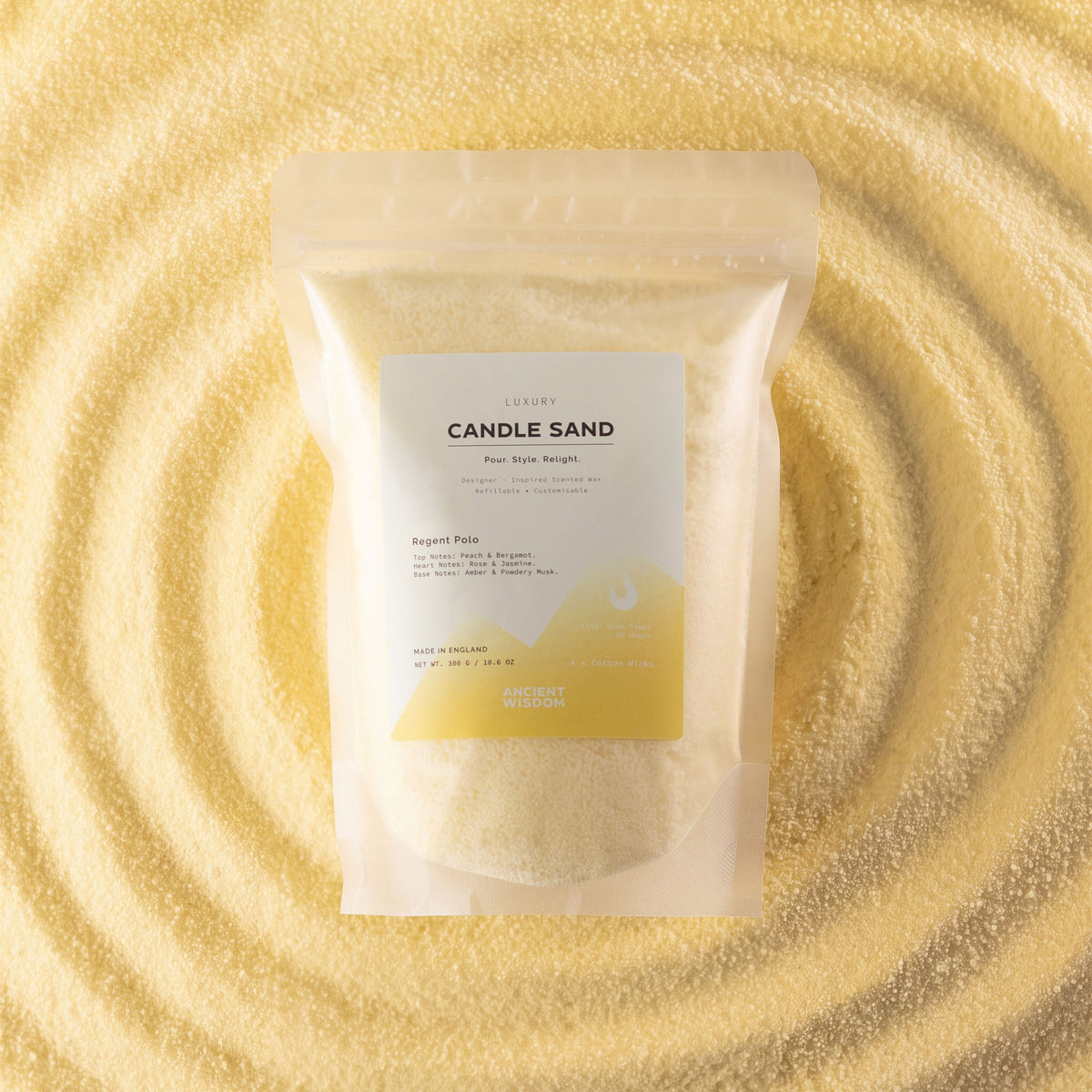 Regent Polo Cream Candle Sand | 300g | Ralph Lauren Inspired | 60hr Burn | Made in England